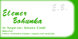 elemer bohunka business card